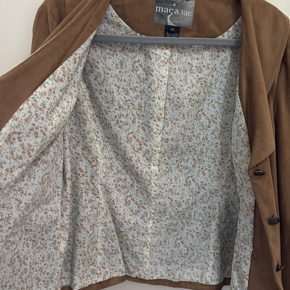RETRO Mac & Jac Brown Blazer Collar Tailored Fit - Picture 8 of 9